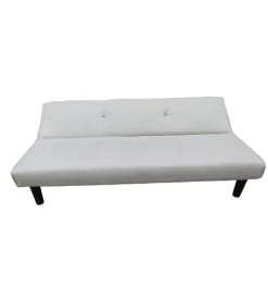 Divano letto 3 posti "astrid" in tessuto tortora, 168x74x78 cm