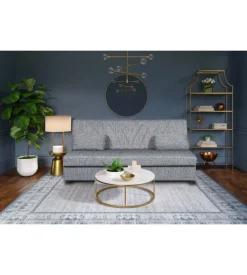 Divano letto 3 posti "fiji" grigio con cassettone contenitore, 183x81x89 cm