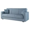 Divano letto "afrodite" 3 posti in tessuto grigio-blu 212x80x87 cm