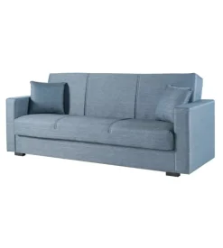 Divano letto "afrodite" 3 posti in tessuto grigio-blu 212x80x87 cm
