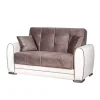 Divano letto "apollo" 2 posti in ecopelle grigio e bianco, 163x84x91 cm