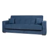 Divano letto "atena" 3 posti in tessuto blu scuro, 226x85x92 cm