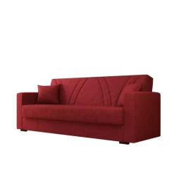 Divano letto bellahome "ibiza" 3 posti tessuto rosso, 214x89x81 cm
