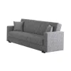 Divano letto "mali" 3 posti in tessuto grigio con cassettone, 212x74x83 cm