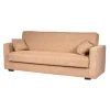 Divano letto "nora" 3 posti tessuto beige, 212x80x87 cm