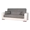 Divano letto "padova" 3 posti bianco grigio, 230x93x97 cm