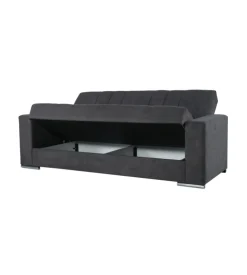 Divano letto "padova" 3 posti tessuto grigio, 230x93x97 cm