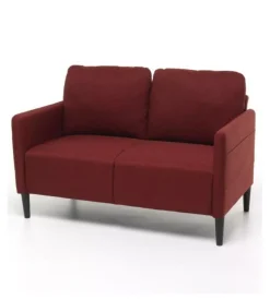 Divano "poker" 2 posti tessuto rosso, 135x81x90 cm