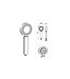 Doccia in abs cromato 2 getti con vano shampoo