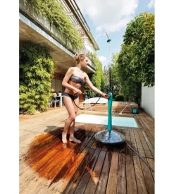 Doccia solare sunny style premium con acqua calda da esterno - azzurra