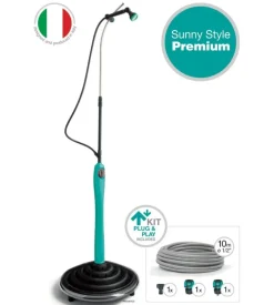 Doccia solare sunny style premium con acqua calda da esterno - azzurra