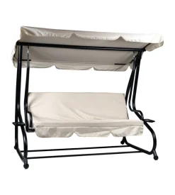 Dondolo da esterno 3 posti eurogarden beige 200x120x164 cm