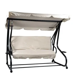 Dondolo da esterno 3 posti eurogarden beige 200x120x164 cm
