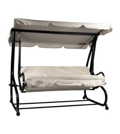 Dondolo da esterno 3 posti eurogarden beige 200x120x164 cm