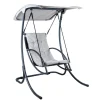 Dondolo da esterno singolo eurogarden "panorama" in acciaio con tettuccio grigio 133x140x167 cm