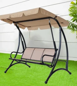 Dondolo da giardino 3 posti eurogarden "hawaii" beige 195x115x172 cm