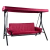 Dondolo da giardino 3 posti eurogarden "red passion" in acciaio e poliestere burgundy 240x130x182 cm