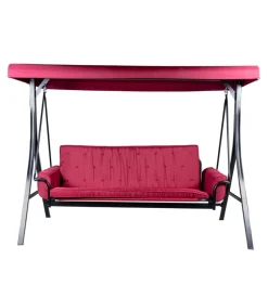 Dondolo da giardino 3 posti eurogarden "red passion" in acciaio e poliestere burgundy 240x130x182 cm