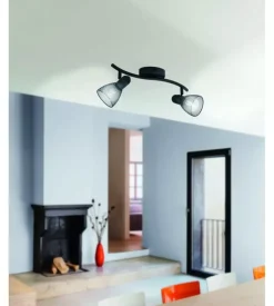 Doppio faretto "carovigno" nero, 2x40w