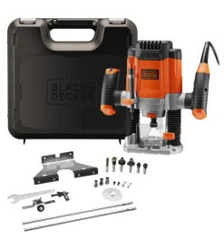 Elettrofresatrice 1200 w in valigetta con 6 frese - black decker kw1200eka-qs.