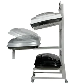 Espositore con ruote per 3 box tetto  n60030