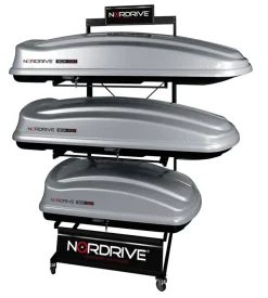 Espositore con ruote per 3 box tetto  n60030