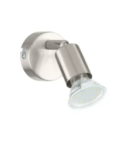 Faretto a parete da interno eglo "buzz led" grigio 3000k