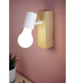 Faretto "townshend 3" in legno e metallo, 16,5x5 cm