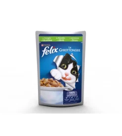 Felix le ghiottonerie, alimento umido per gatto con coniglio in gelatina.