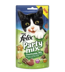 Felix party mix countryside mix, alimento  per gatti con anatra, tacchino e coniglio.