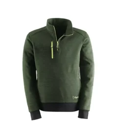 Felpa da lavoro kapriol "slick" con mezza zip verde tg l