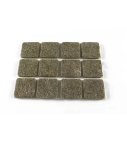 Feltrini adesivi quadrati - 20x20 mm. - marrone - 12 pz.