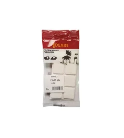 Feltrini adesivi quadrati 25 x 25 mm. - bianco - 8 pz.