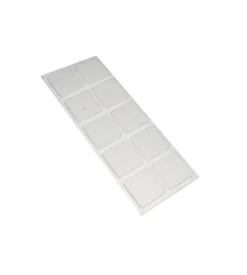 Feltrini adesivi quadrati 20 x 20 mm. - bianco - 10 pz.