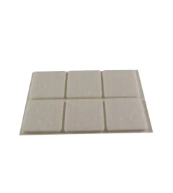 Feltrini adesivi quadrati - 30x30 mm. - bianco - 6 pz.