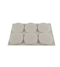 Feltrini adesivi tondi - ø 28 mm. - bianco - 6 pz.