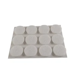 Feltrini adesivi tondi - ø 20 mm. - bianco - 12 pz.