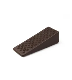 Fermaporte adesivi a cuneo in plastica marrone 2 pz.