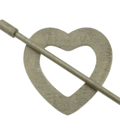 Fermatende cuore cm9 in legno - colore argento.