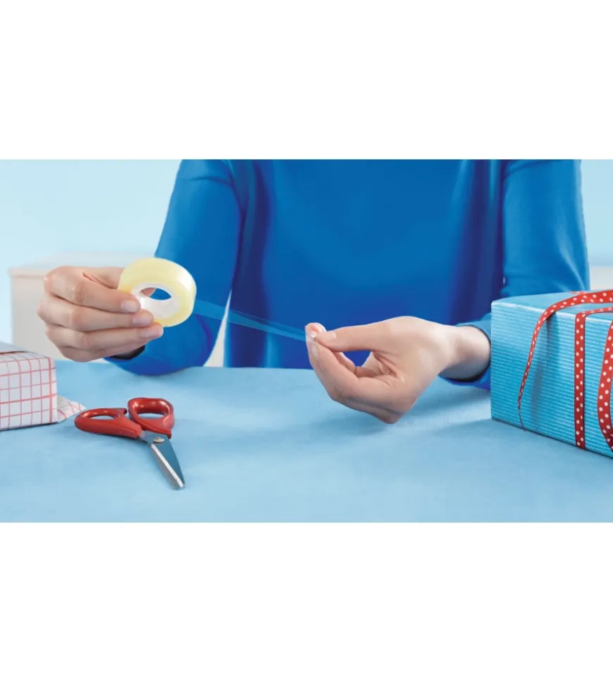 Film invisible transparent tape, 10m:19mm + 1 disposable dispenser