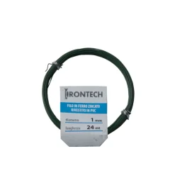 Filo di ferro zincato rivestito pvc verde ø 1,0 mm. 24 mt.