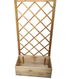 Fioreria da esterno in legno di pino con griglia 70x35x140 cm