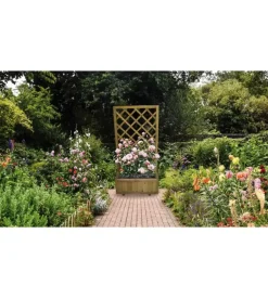 Fioreria da esterno in legno di pino con griglia 70x35x140 cm