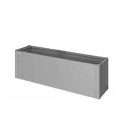 Fioriera da esterno biohort "belvedere midi 200" in acciaio zincato grigio quarzo metallizzato 201x53x61 cm