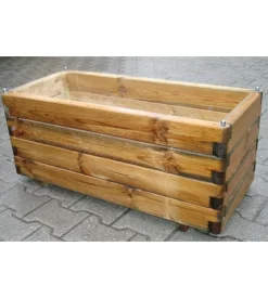 Fioriera da esterno con perno in legno di pino 100x40x40 cm