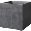 Fioriera da esterno deroma "millenium" forma cubica in resina colore antracite, 39x39x39 cm