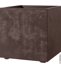 Fioriera da esterno deroma "millenium" forma cubica in resina colore marrone, 39x39x39 cm
