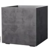 Fioriera da esterno deroma "millenium" forma cubica in resina colore antracite, 25x25x25 cm