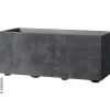 Fioriera da esterno deroma "millenium" rettangolare in resina colore antracite, 99x37x39 cm