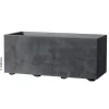 Fioriera da esterno deroma "millenium" rettangolare in resina colore antracite, 59x25x25 cm